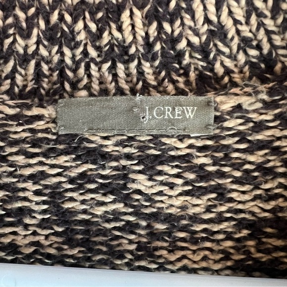 J Crew Brown Black Mix Cardigan Longline Sailor Collar Sz M Thick Warm Basic - Picture 7 of 9